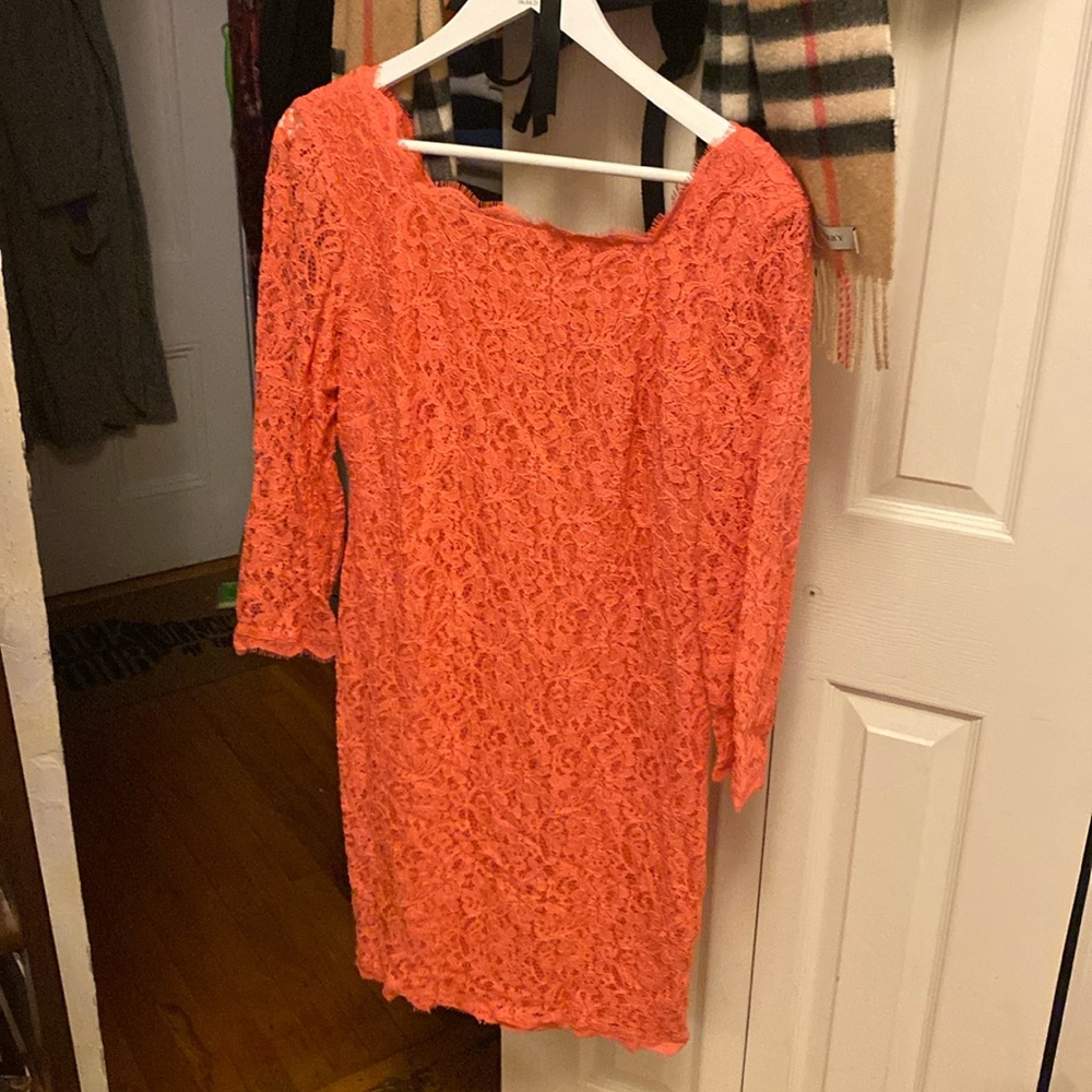 Adrianna Papell Salmon bridesmaid dress